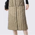 Thermo padded winter long skirt Recycled polyester quilted straight skirt Non-baggy look quilted winter skirt